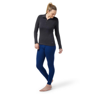 Smartwool Women's Classic Thermal Merino Base Layer 1/4 Zip - Charcoal Heather - 197642246306 Smartwool Women's Classic Thermal Merino Base Layer 1/4 Zip - Charcoal Heather - 197642246306