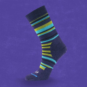 Fits Socks Medium Hiker (Striped) Crew - Eggplant - 841580124317 Fits Socks Medium Hiker (Striped) Crew - Eggplant - 841580124317
