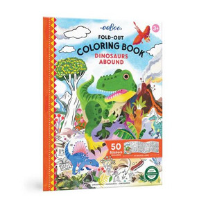 Eeboo Fold-Out Coloring Book - Dinosaurs Abound - 689196521065 Eeboo Fold-Out Coloring Book - Dinosaurs Abound - 689196521065