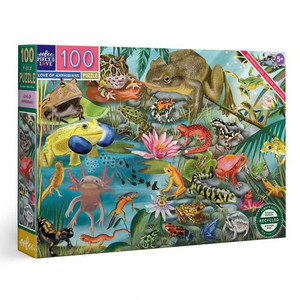 Eeboo Love of Amphibians 100 Piece Puzzle - 689196507861 Eeboo Love of Amphibians 100 Piece Puzzle - 689196507861