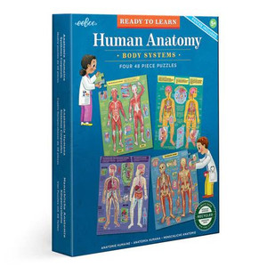 Eeboo Ready to Learn - Human Anatomy 4-Puzzle 48 Piece Set - 689196514074 Eeboo Ready to Learn - Human Anatomy 4-Puzzle 48 Piece Set - 689196514074