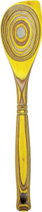 Island Bamboo Lemon 12" Pakkawood Corner Spoon - 096444415296