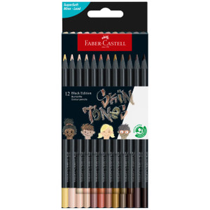Faber Castell Black Edition Colored Pencils, Skin Tones - Box of 12 - 4005401164142 Faber Castell Black Edition Colored Pencils, Skin Tones - Box of 12 - 4005401164142