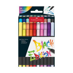 Faber Castell Black Edition Super Soft Brush Pens, Box of 20 - 4005401164524 Faber Castell Black Edition Super Soft Brush Pens, Box of 20 - 4005401164524