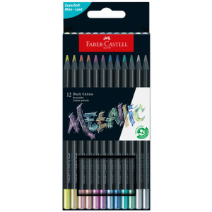 Faber Castell Black Edition Colored Pencils, Metallic - Box of 12 - 4005401164159 Faber Castell Black Edition Colored Pencils, Metallic - Box of 12 - 4005401164159
