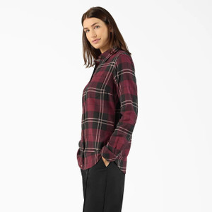 Dickies Women's Plaid Flannel Long Sleeve Shirt - Fig - 196520711929 Dickies Women's Plaid Flannel Long Sleeve Shirt - Fig - 196520711929