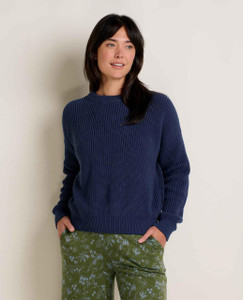Toad & Co. Bianca Shaker Crew Sweater - True Navy - 194856253335