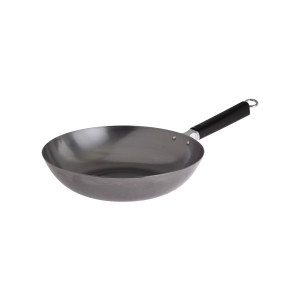 Escali Joyce Chen Professional Series 12-Inch Uncoated Carbon Steel Stir Fry Pan with Phenolic Handle - 048002220507