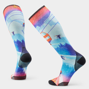 Smartwool Ski Ski Day Print Over The Calf Socks - Laguna Blue - 196573057913