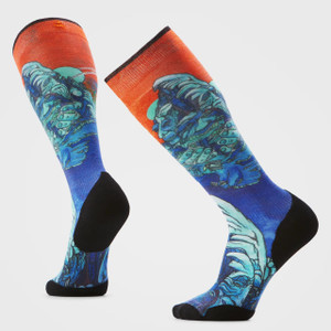 Smartwool Ski Winter Haze Print Over The Calf Socks - Deep Navy - 197803955412