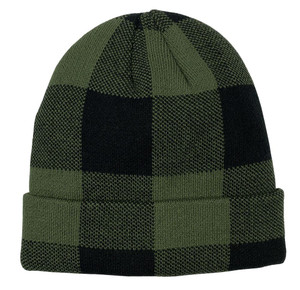 Broner Buffalo Bill Plaid Knit Cuff Cap - Pine/black - 025379586733