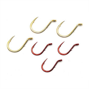 Gamakatsu U.s.a Single Egg Hook, Barb on Shank - Red (10 Pack) - 089726006435