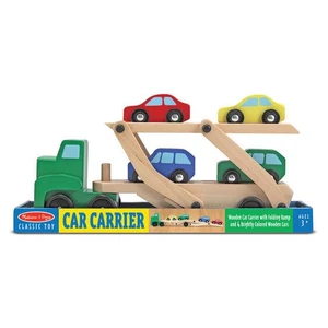 Mellissa & Doug Car Carrier Truck & Cars Wooden Toy Set - 000772040969