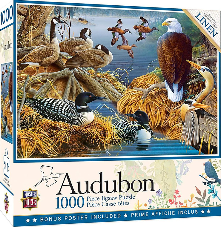 Master Piece Puzzle Audubon Lake Life 1000pc Puzzle - 705988720222