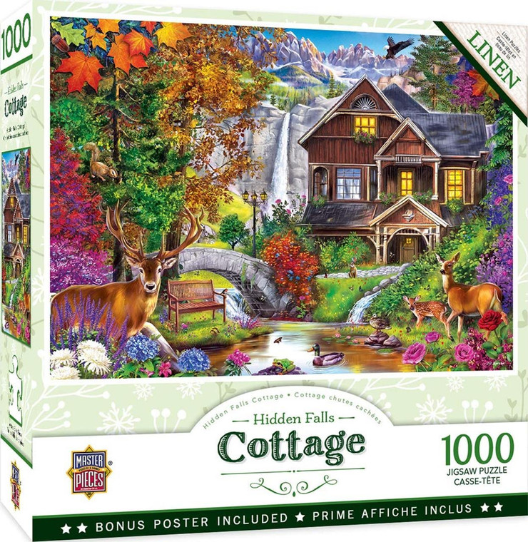 Master Piece Puzzle Hidden Falls Retreat 1000pc Puzzle - 705988719851