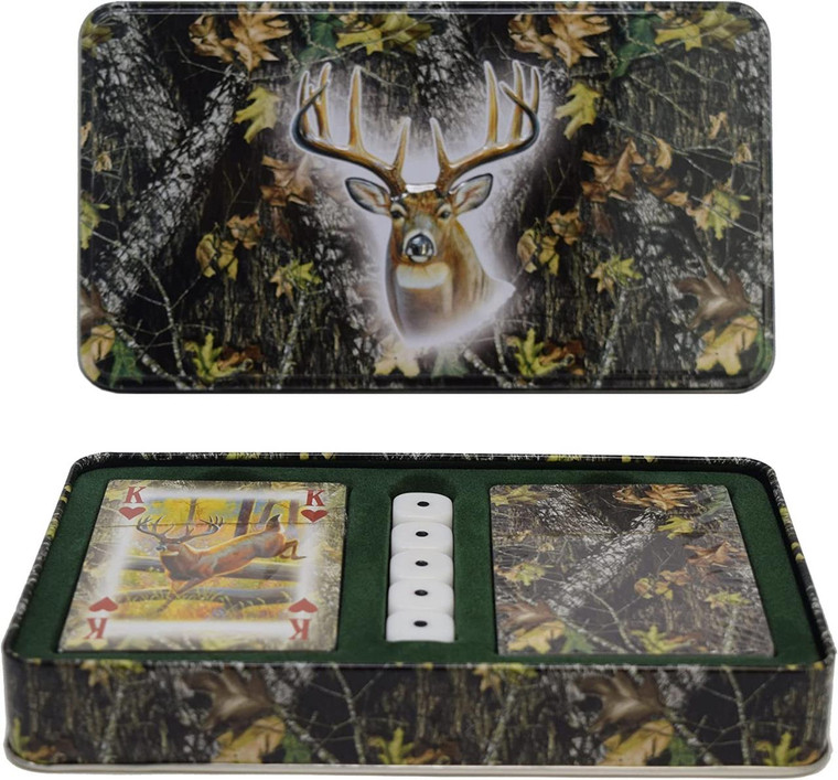 Rivers Edge Products Mossy Oak Deer Cards & Dice - 643323156902