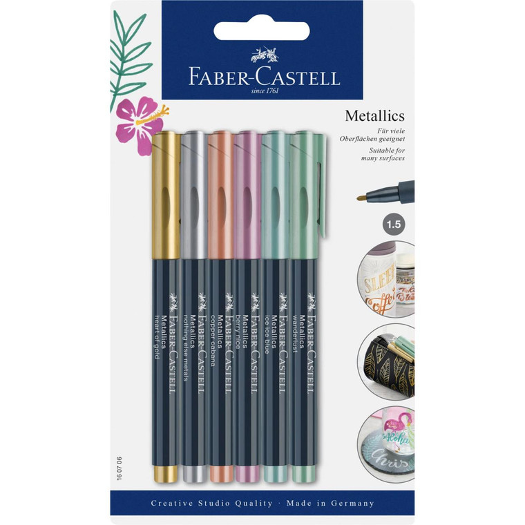 Faber Castell Metallic Markers 6ct - 4005401607069