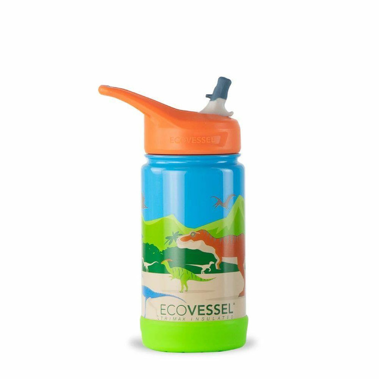Ecovessel The Frost Dinosaur Insulated Stainless Steel Kids Water Bottle 12 OZ - 702865477989