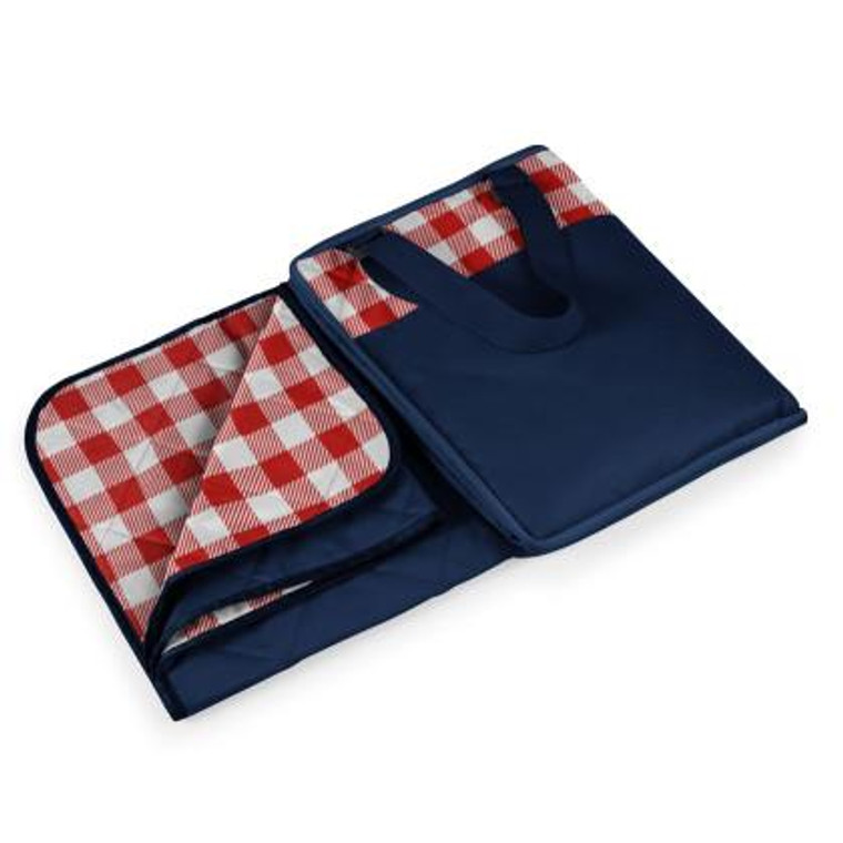 Picnictime Vista Outdoor Picnic Blanket & Tote Navy With Red Check - 099967391054