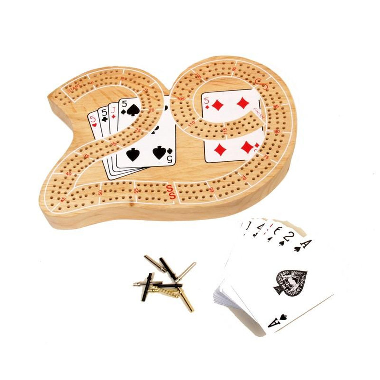 John Hansen "29" Cribbage 3-Track Board with Cards - 025766000293