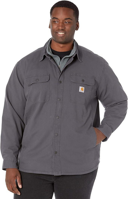 Carhartt Rugged Flex® Relaxed Fit Canvas Fleece-Lined Shirt Jac - 195836222365