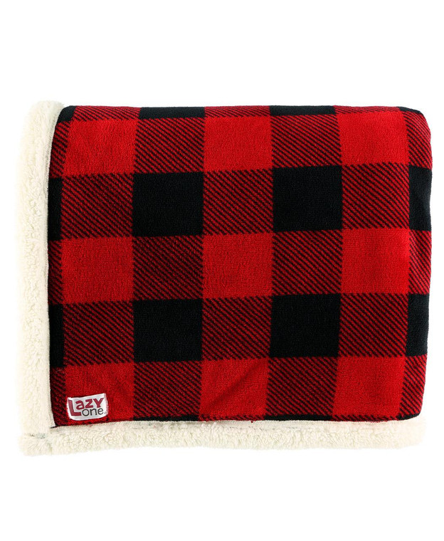 Lazy One Red Plaid Blanket - 841654121945