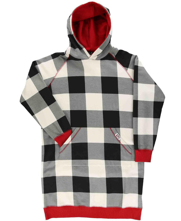 Lazy One Black White Plaid Sleep Hoodie - 841654193416