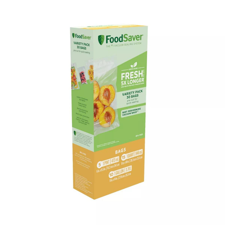 Foodsaver Vacuum Sealer Bags 30ct Variety Pack - 033413004396