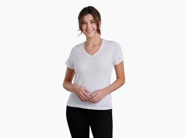 Kuhl ARABELLA™ V-Neck Short Sleeve Shirt White - 193070481098