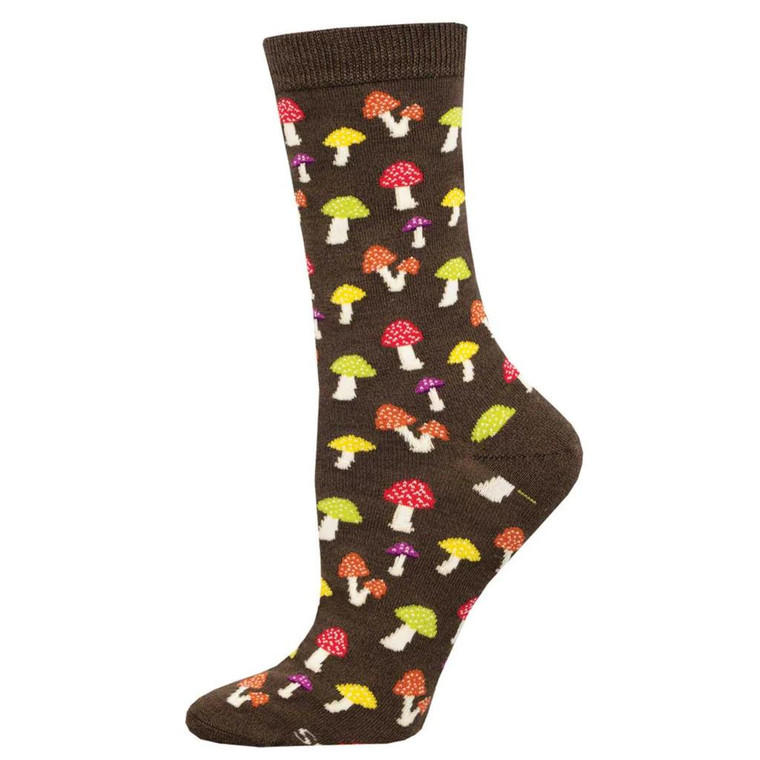 Socksmith Colorful Caps Crew Socks - Brown - 848292001998