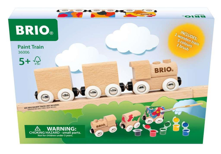 Ravensburger Brio Paint Train | Wooden DIY Customisable Toy Train - 7312350360066