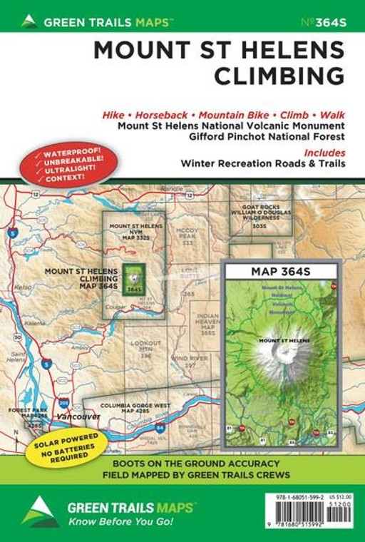 Green Trails Maps Mount St. Helens Climbing, WA No. 364S - 9781680515992