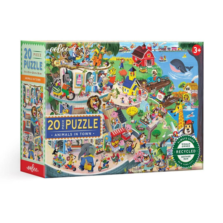 Eeboo Animals in Town 20 Piece Puzzle - 689196516276