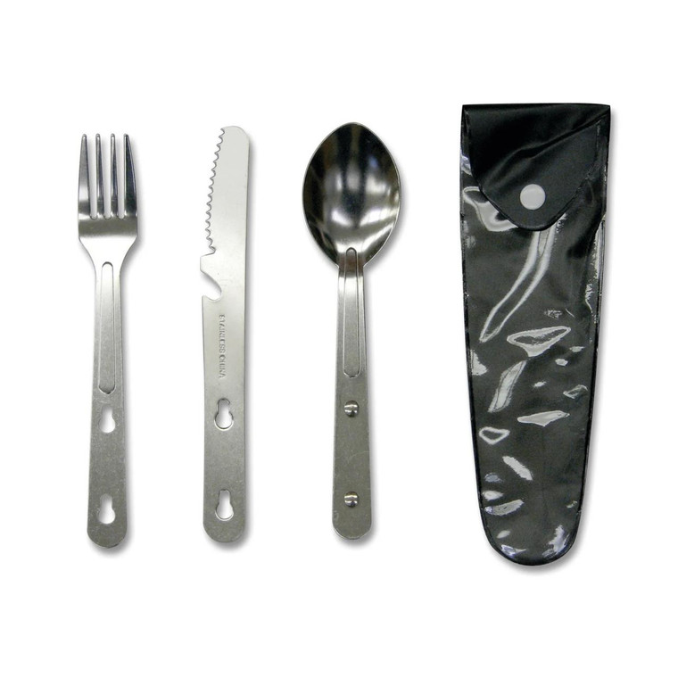 Stansport Stainless Steel Knife, Fork & Spoon Set - 011319391307
