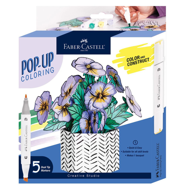 Faber Castell Pop Up Coloring Bouquet - Pansies - 092633320457