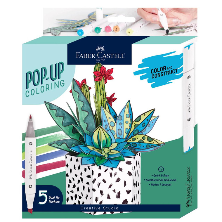 Faber Castell Pop Up Coloring Bouquet - Succulents - 092633320464