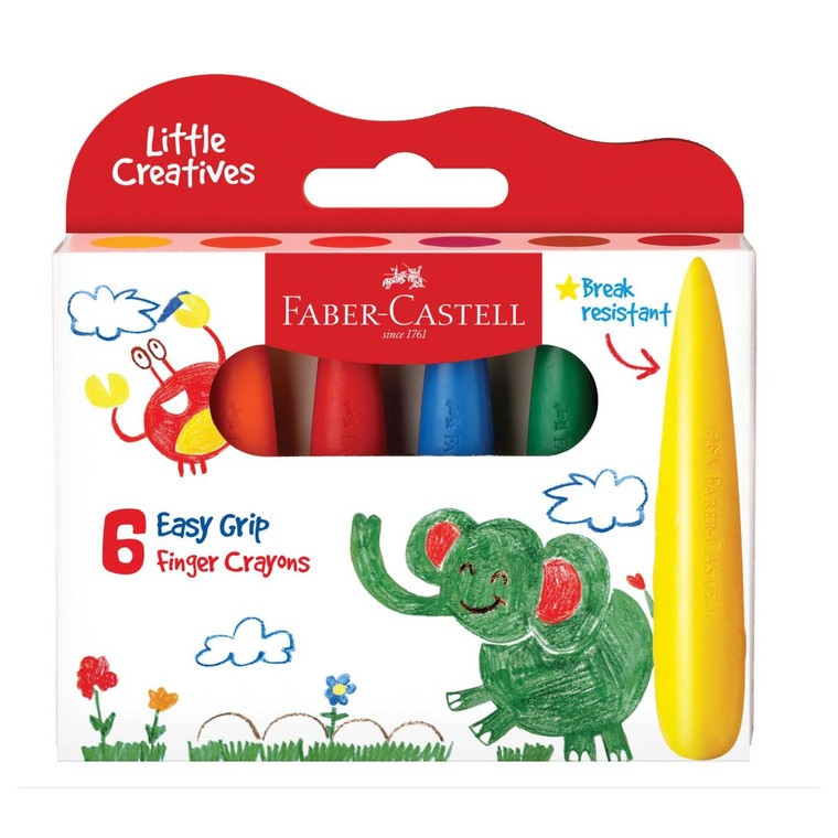 Faber Castell Little Creatives 6 Easy Grip Finger Crayons - 8901180226063
