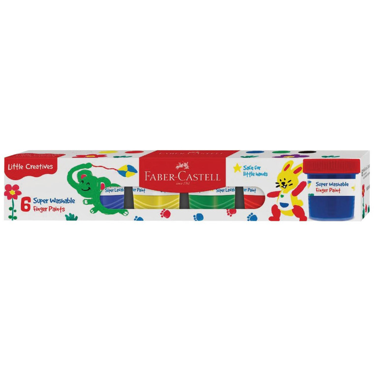 Faber Castell Little Creatives 6 Super Washable Finger Paints - 7703336106615