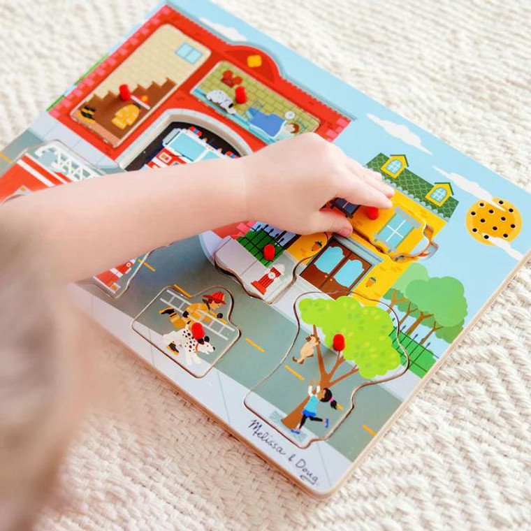 Mellissa & Doug Around the Fire Station Sound Puzzle - 8 Pieces - 000772007368