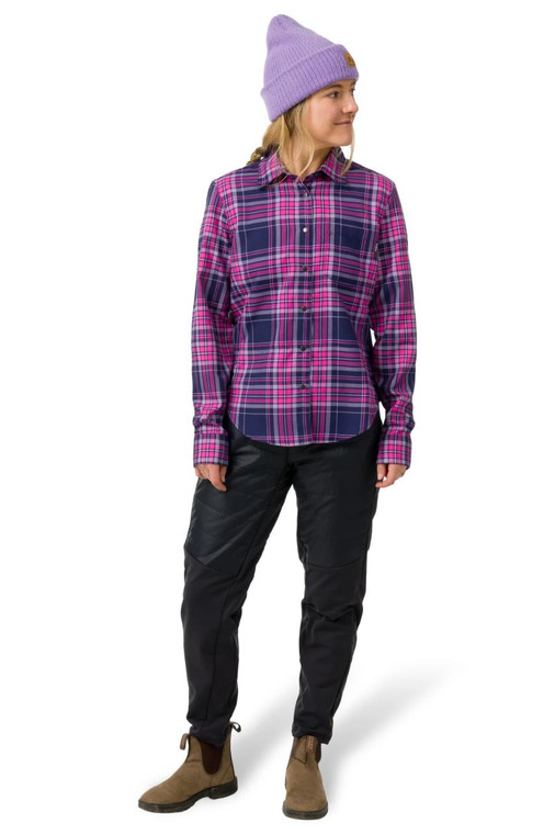 Flylow Brigitte Tech Flannel - Currant/Dragonfruit/Plaid - 093337414732