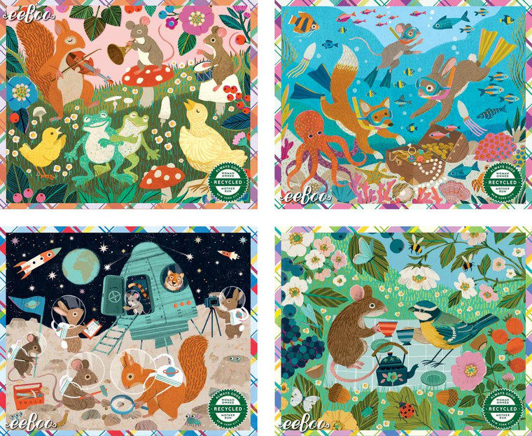 Eeboo Mini 36pc Victoria Puzzle Assortment - 689196516443