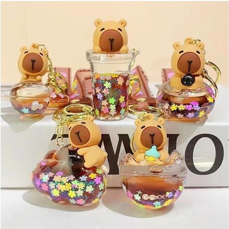Bc Mini Capybara Sparkle Floaty Key-Charm - 034466121528