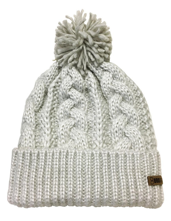Broner Shimmer Yarn Cable Knit Cuff Cap - Silver - 025379574716