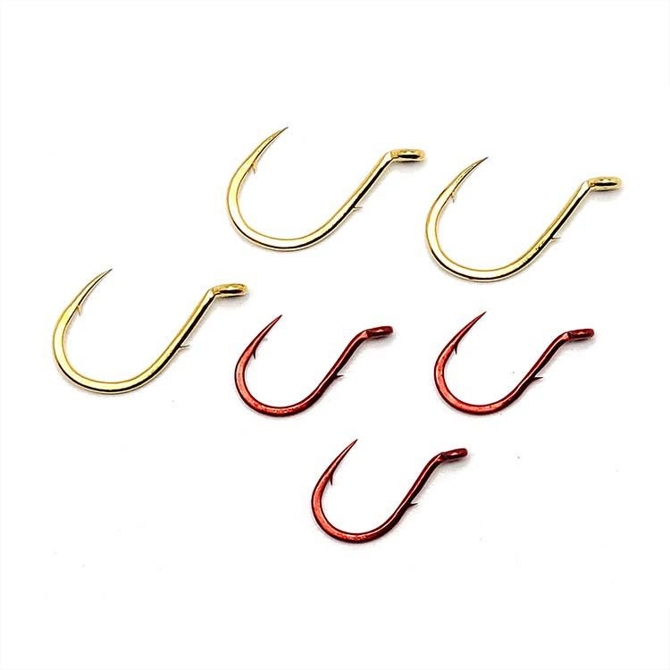 Gamakatsu U.s.a Single Egg Hook, Barb on Shank - Red (10 Pack) - 089726006435