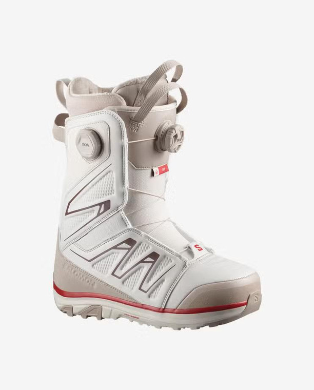 Salomon Ivy Boa® SJ Boa® Women's Snowboard Boots - Almond Milk/White Pepper/Haute Red - 198720445024