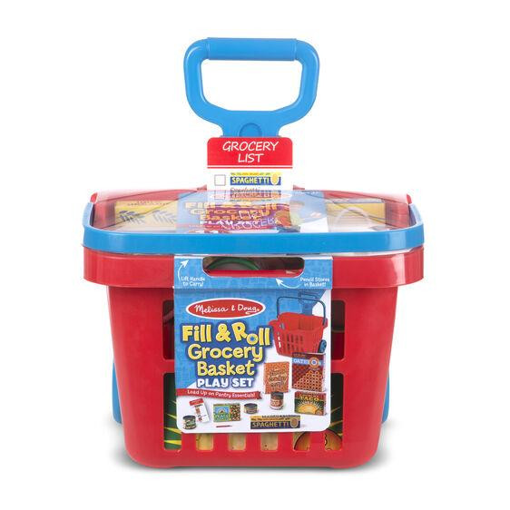 Mellissa & Doug Fill & Roll Grocery Basket Play Set - 000772040730