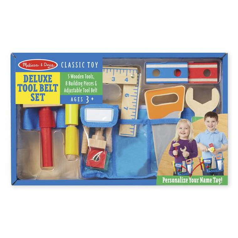 Melissa & Doug Deluxe Wooden Tool Belt Set - 000772051743