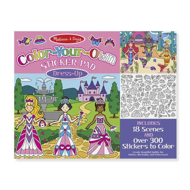 Melissa & Doug Color Your Own Dress-Up Sticker Pad - 000772094696