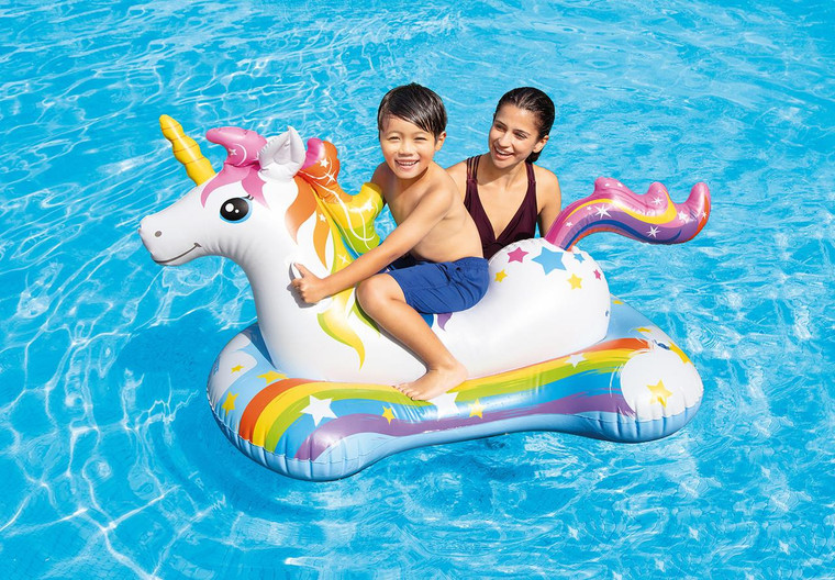 Intex Recreation Rainbow Unicorn Ride On - 078257575527