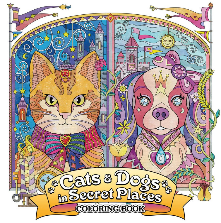 Random House Books Cats And Dogs In Secret Places Coloring Book - 9781648277924